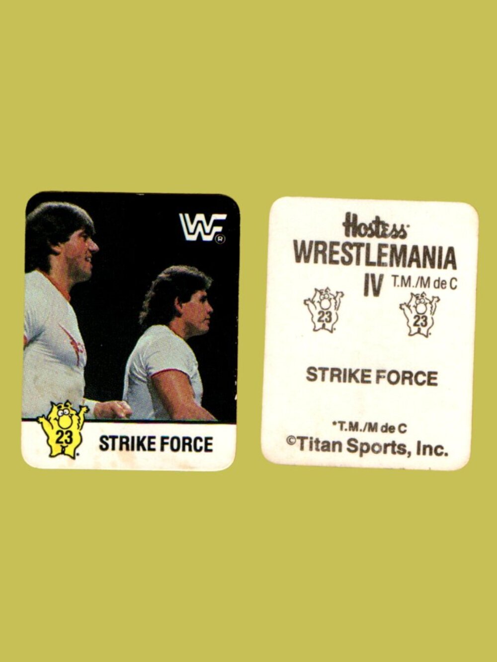 5/$20 WWF x Hostess Potato Chips Strike Force 1988 WrestleMania IV Sticker